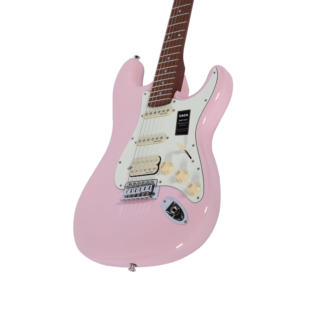 Đàn Guitar Điện Saga Dazzles Series SMF1314 HSS, Roasted Maple Fingerboard, Pink