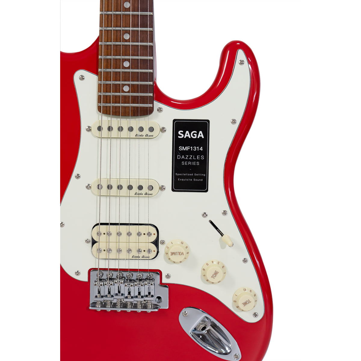 Đàn Guitar Điện Saga Dazzles Series SMF1314 HSS, Roasted Maple Fingerboard, Red