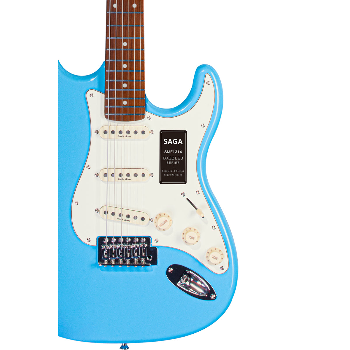 Đàn Guitar Điện Saga Dazzles Series SMF1314 SSS, Roasted Maple Fingerboard, Blue