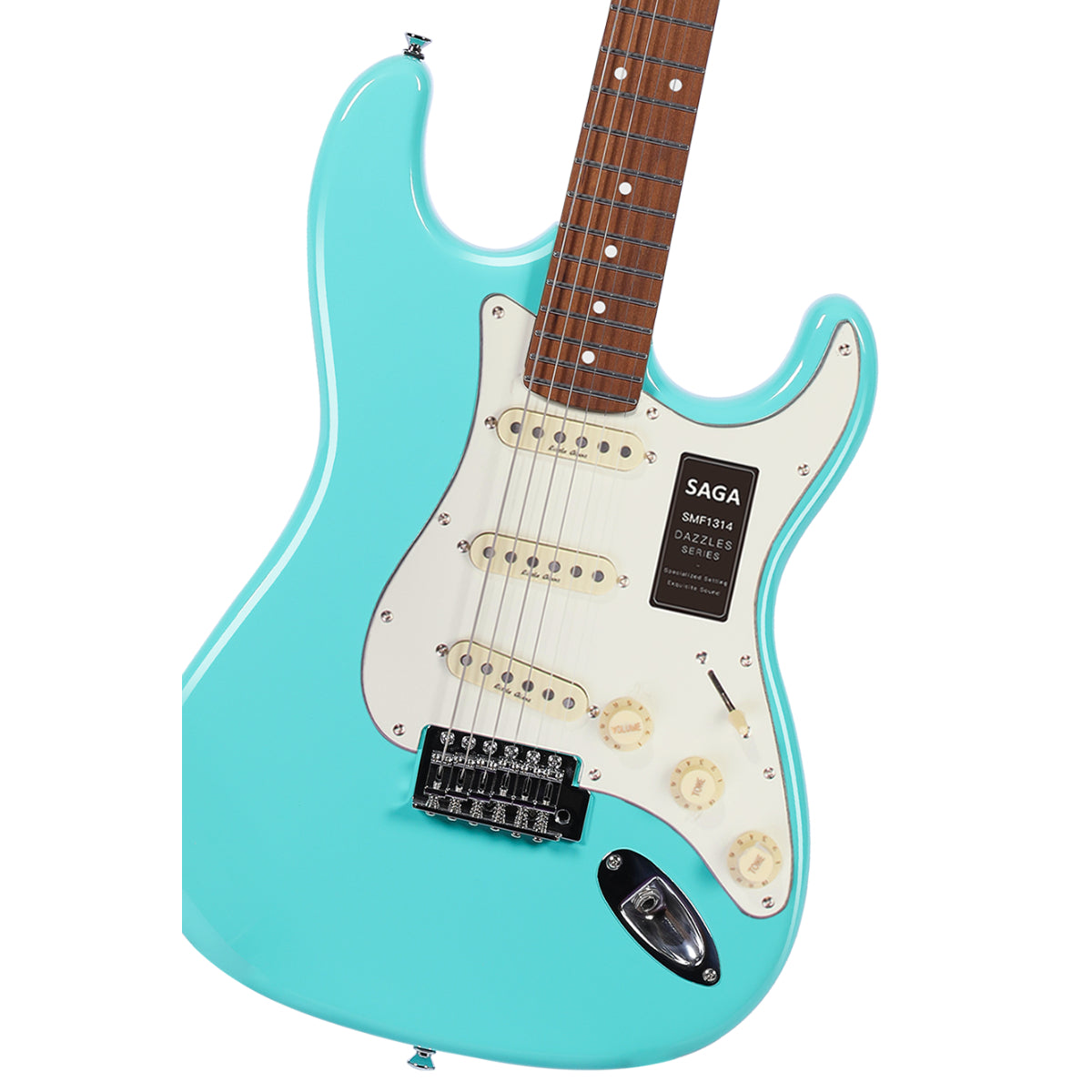 Đàn Guitar Điện Saga Dazzles Series SMF1314 SSS, Roasted Maple Fingerboard, Green