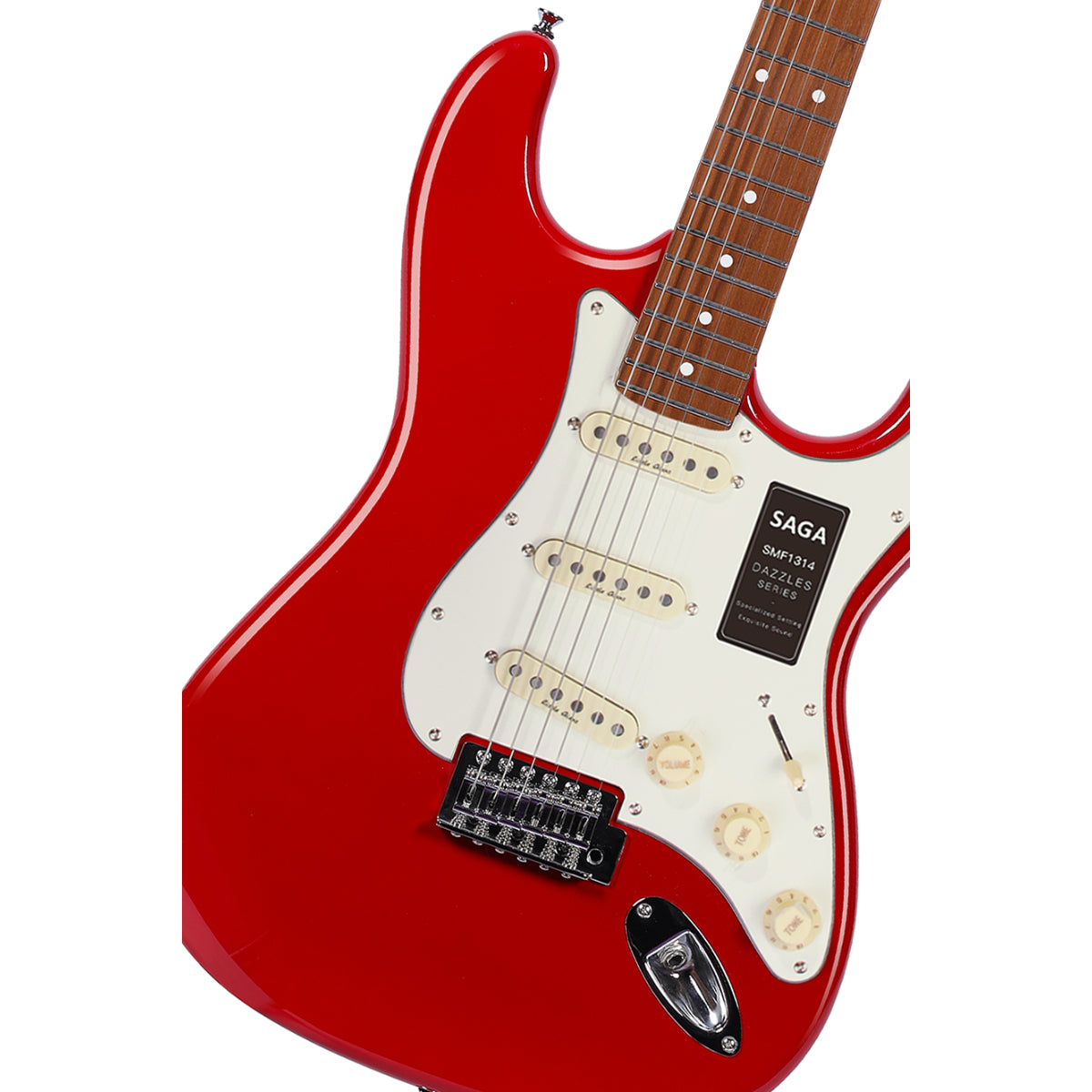 Đàn Guitar Điện Saga Dazzles Series SMF1314 SSS, Roasted Maple Fingerboard, Red