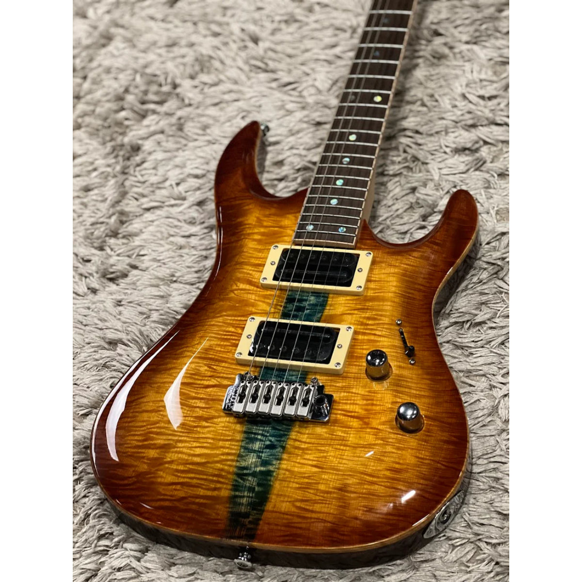 Đàn Guitar Điện Soloking E160 Custom Edge Series, Honeyburst with Blue Stripe