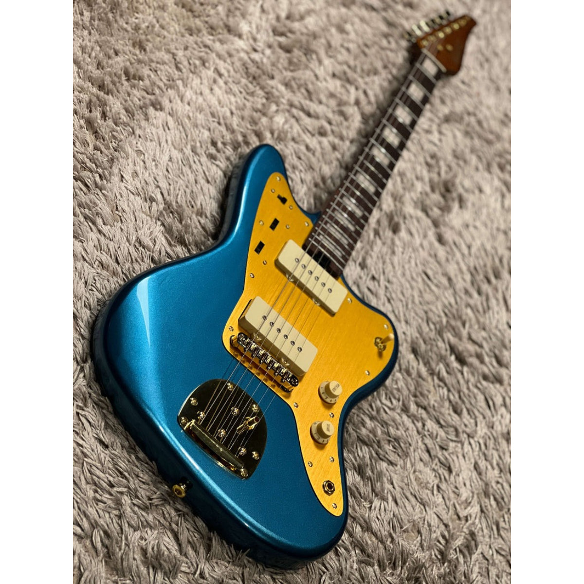 Đàn Guitar Điện Soloking JM40 Offset Deluxe, Gold Hardware, Lake Placid Blue