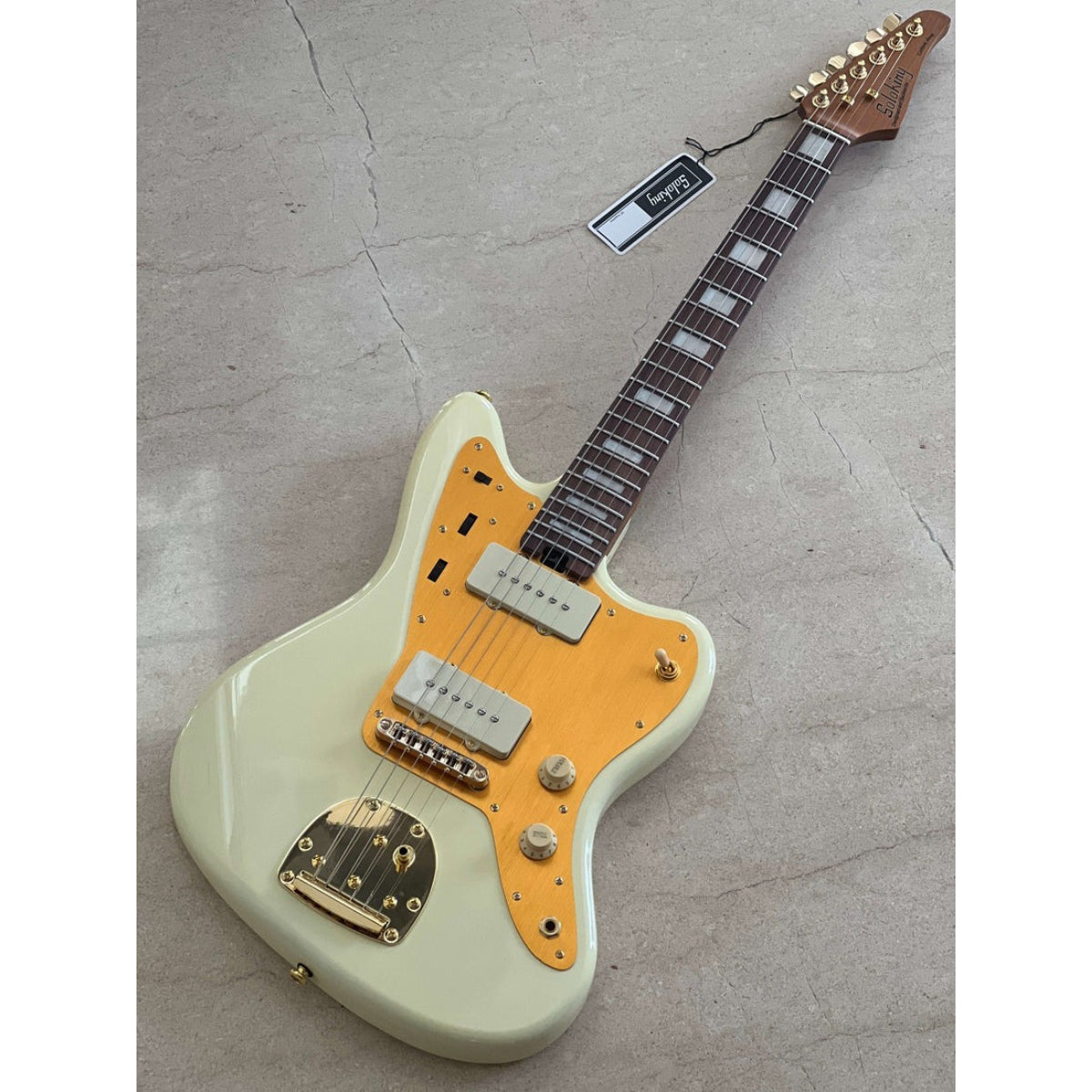 Đàn Guitar Điện Soloking JM40 Offset Deluxe, Gold Hardware, Olympic White