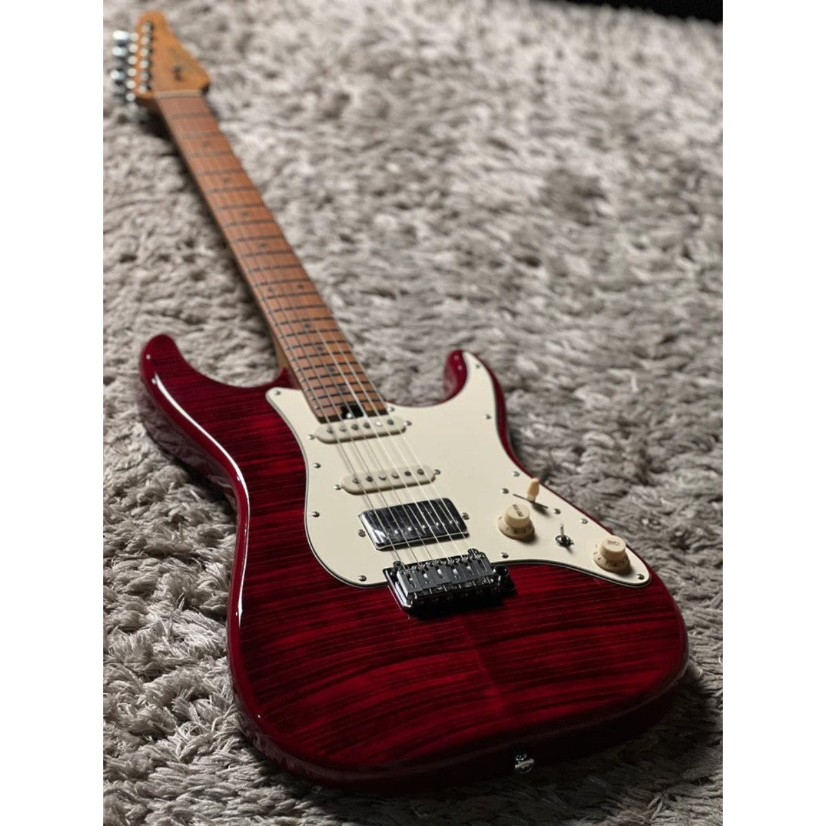 Đàn Guitar Điện Soloking MS11 Classic MKII, Roasted Maple FB, 5A Flame Top, Transparent Red Nafiri Special Run