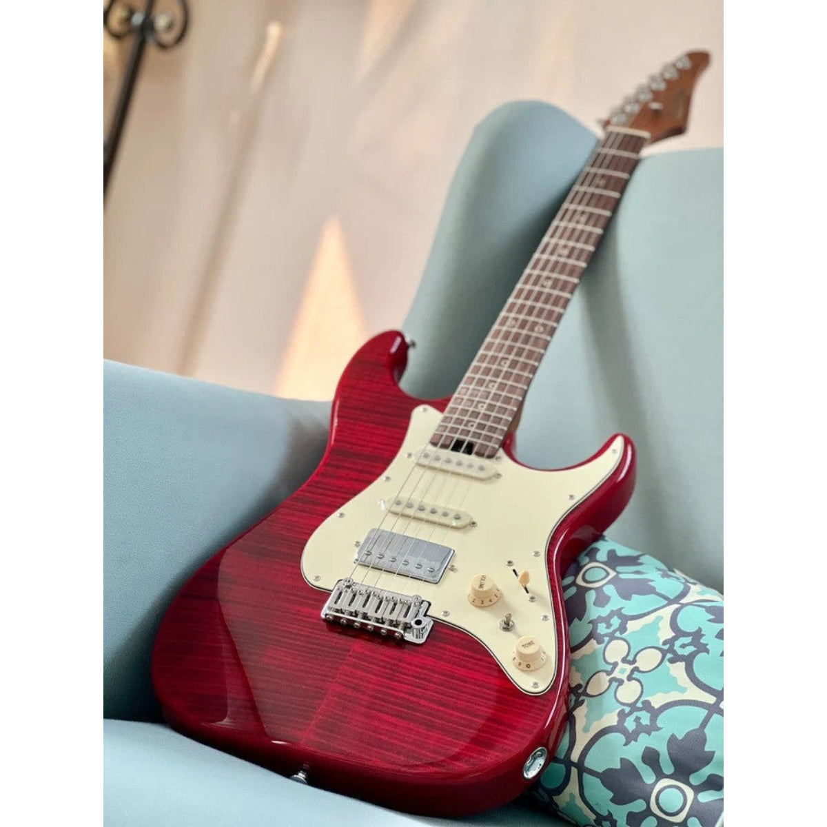Đàn Guitar Điện Soloking MS11 Classic MKII, Rosewood FB, 5A Flame Top, Transparent Red Nafiri Special Run
