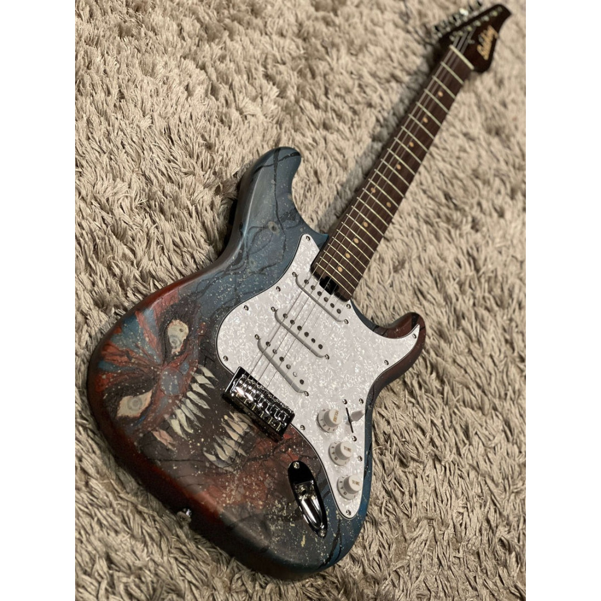 Đàn Guitar Điện Soloking MS1 Artisan Hand Painted, Carved Blue Venom