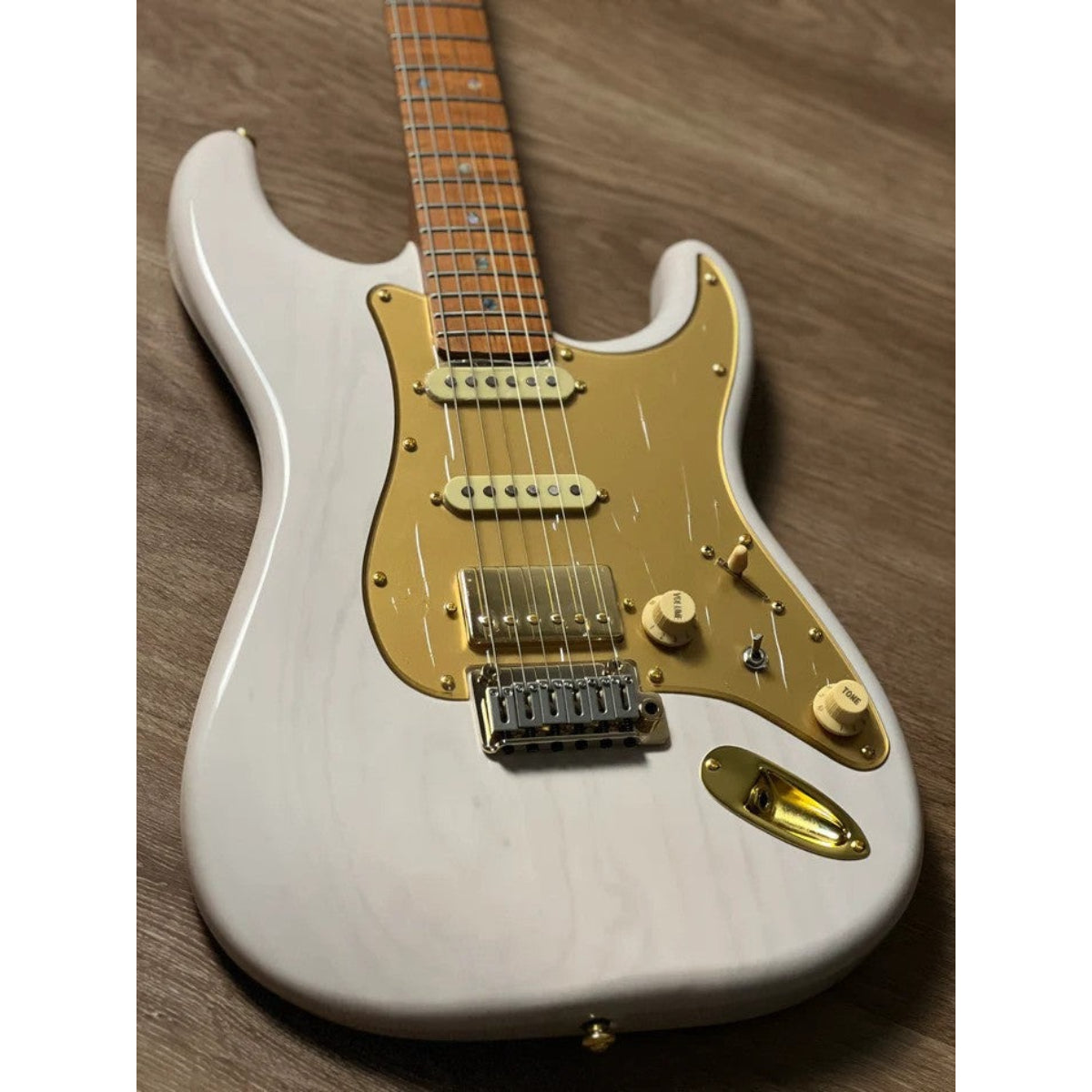 Đàn Guitar Điện Soloking MS1 Artisan, Roasted Flame Maple Neck, White Blonde Nafiri Special Run JESCAR