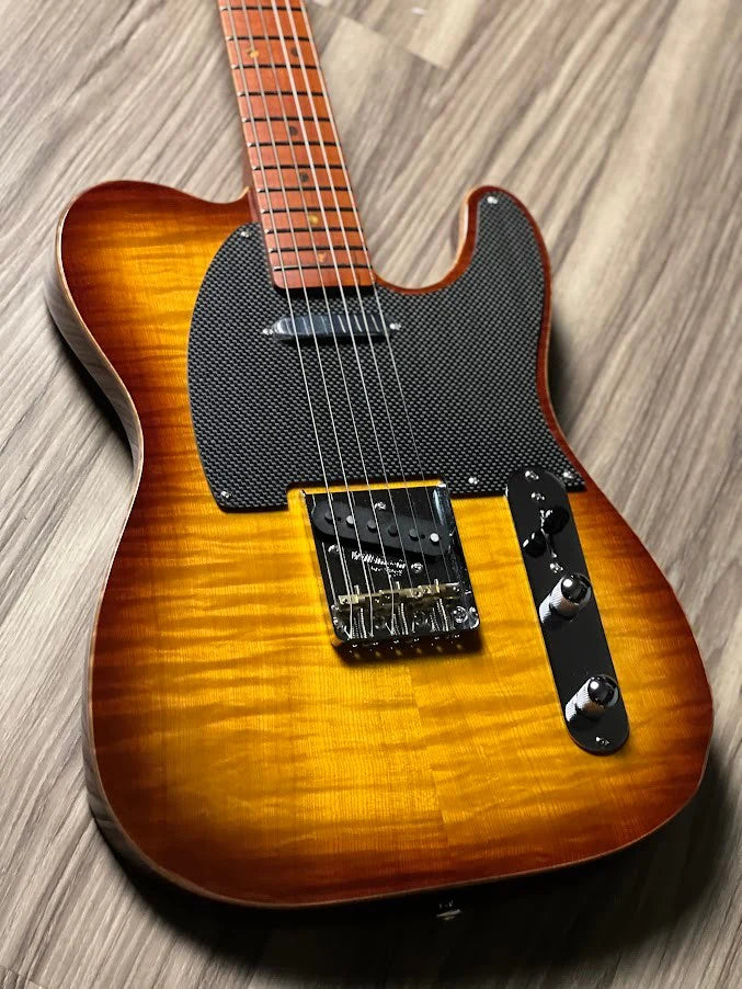 Đàn Guitar Điện Soloking MS1 Artisan, Roasted Flame Neck, Honeyburst Nafiri Special Run Jescar