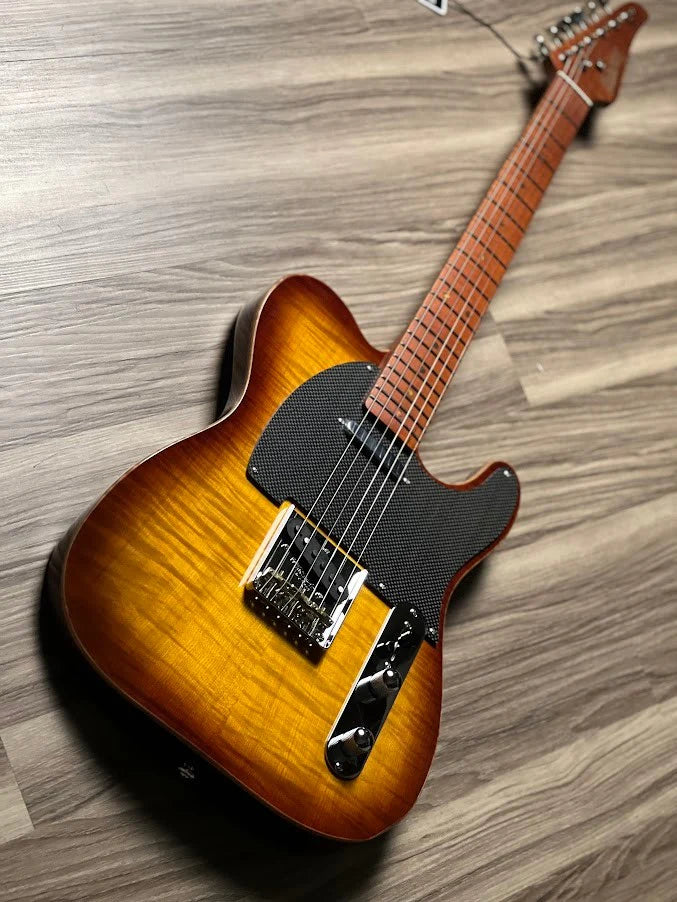 Đàn Guitar Điện Soloking MS1 Artisan, Roasted Flame Neck, Honeyburst Nafiri Special Run Jescar