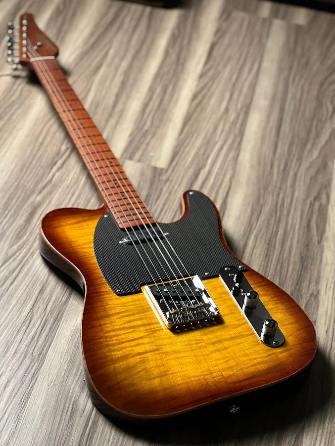 Đàn Guitar Điện Soloking MS1 Artisan, Roasted Flame Neck, Honeyburst Nafiri Special Run Jescar
