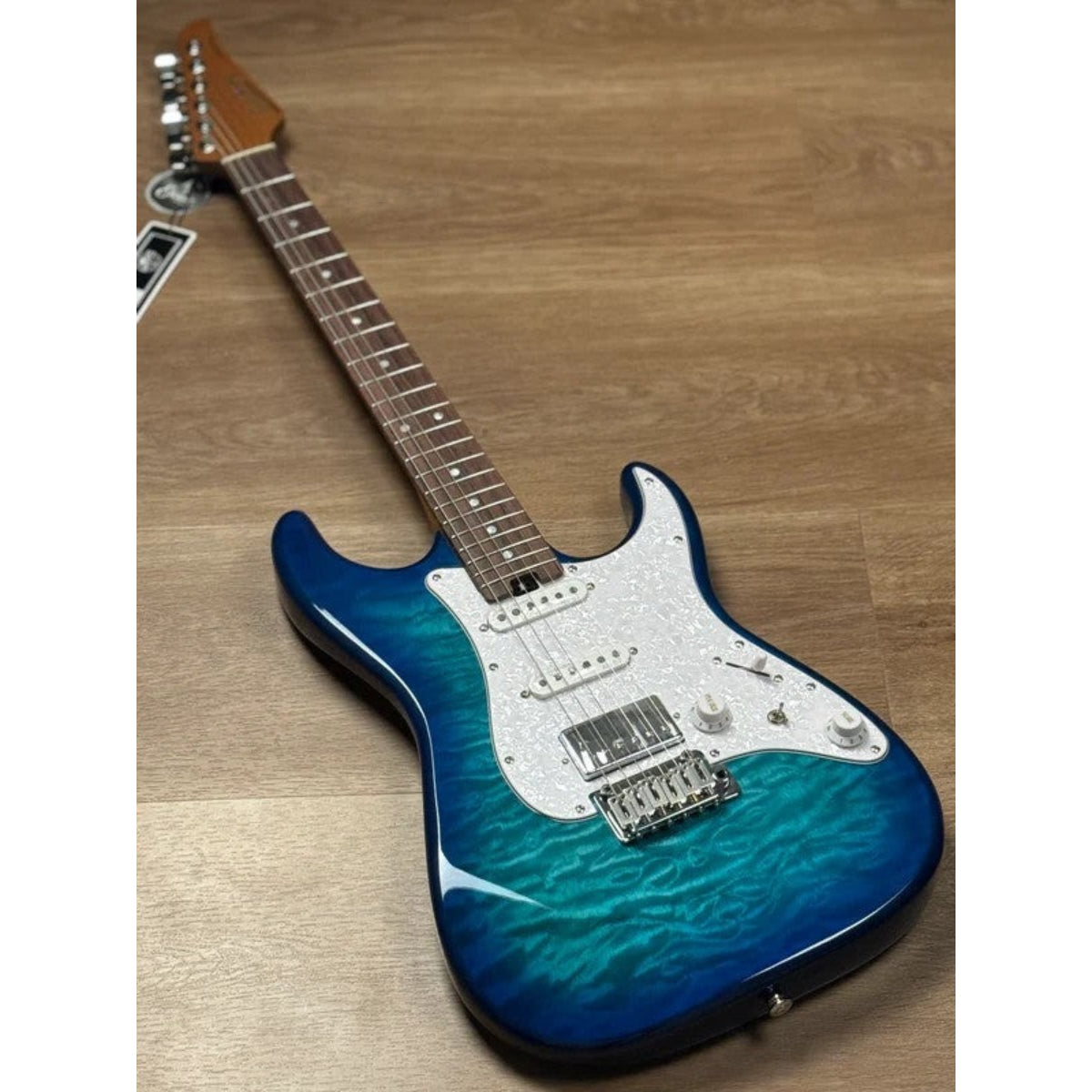 Đàn Guitar Điện Soloking MS1 Classic 22 HSS Quilt, Rosewood FB, Aquamarine Nafiri Special Run