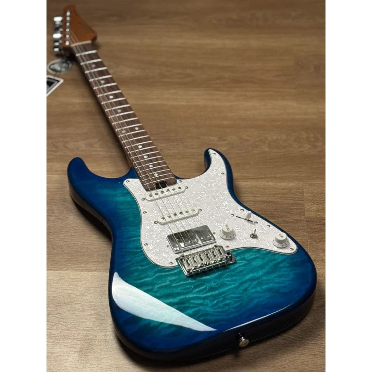 Đàn Guitar Điện Soloking MS1 Classic 22 HSS Quilt, Rosewood FB, Aquamarine Nafiri Special Run