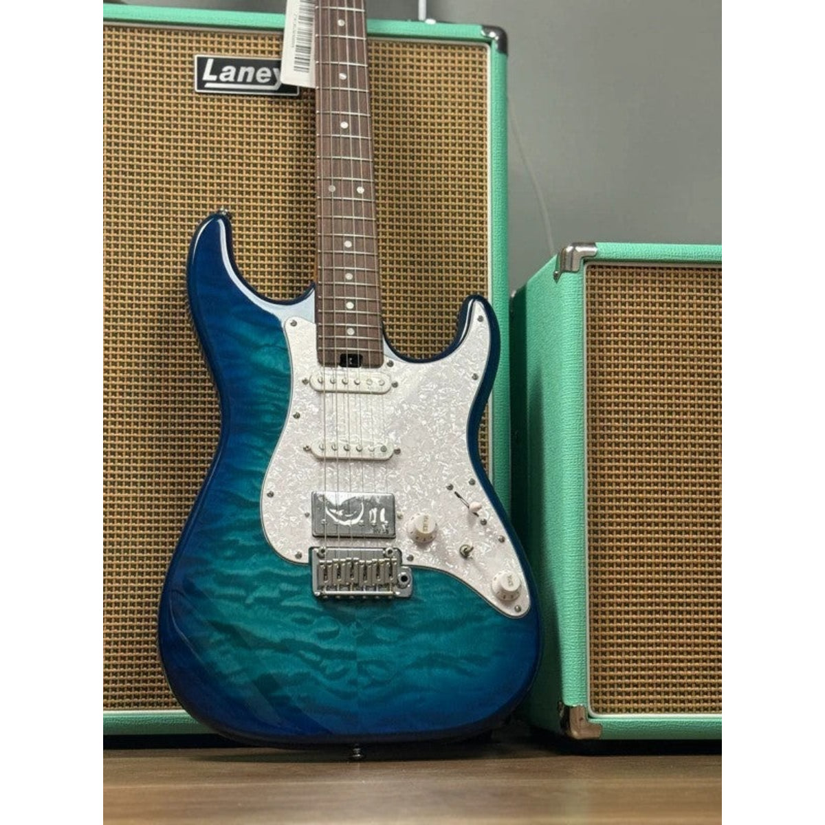 Đàn Guitar Điện Soloking MS1 Classic 22 HSS Quilt, Rosewood FB, Aquamarine Nafiri Special Run