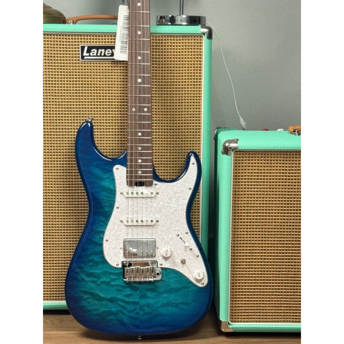 Đàn Guitar Điện Soloking MS1 Classic 22 HSS Quilt, Rosewood FB, Aquamarine Nafiri Special Run