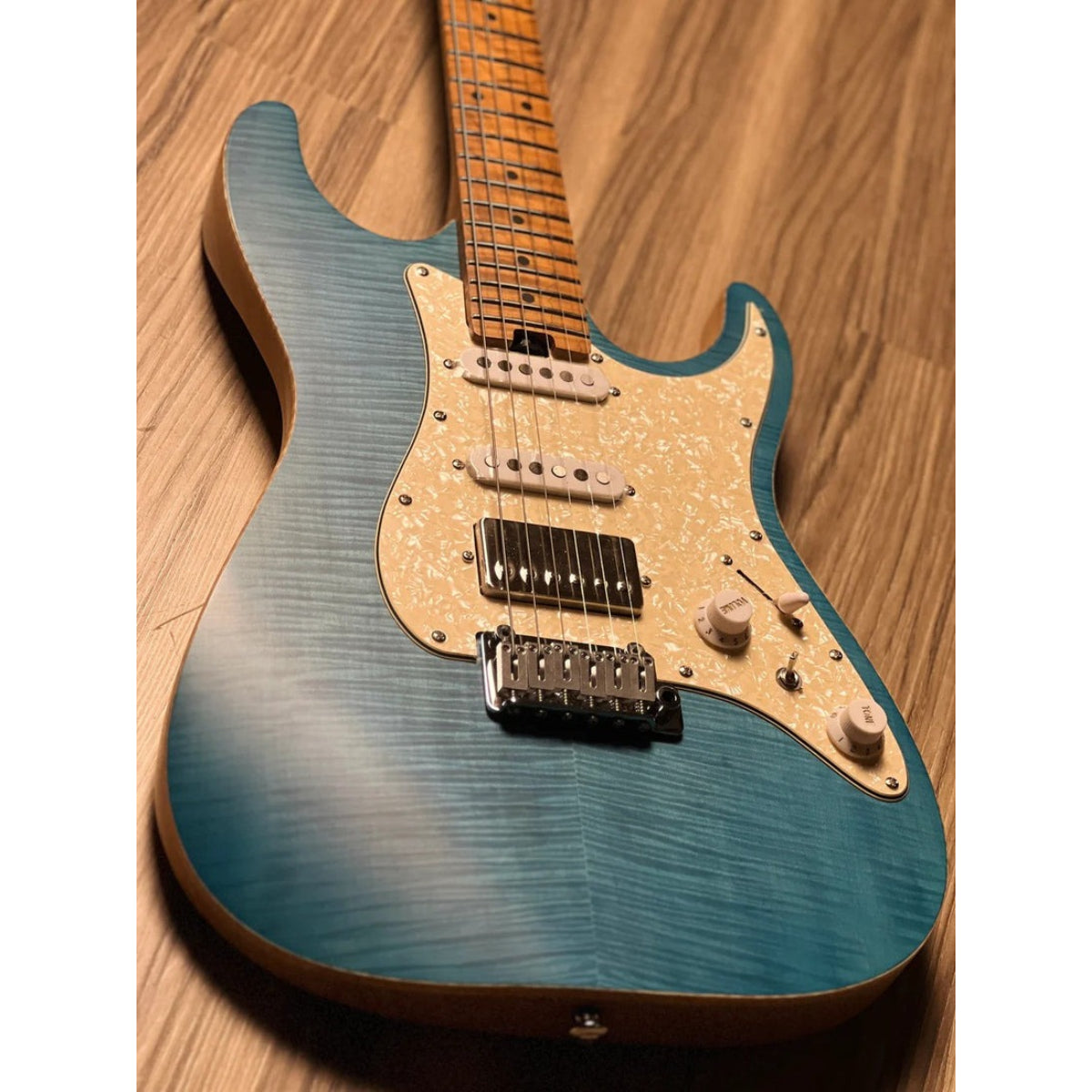 Đàn Guitar Điện Soloking MS1 Classic Flat Top FMN, Roasted Flame Maple Neck, Jeans Pacific Blue