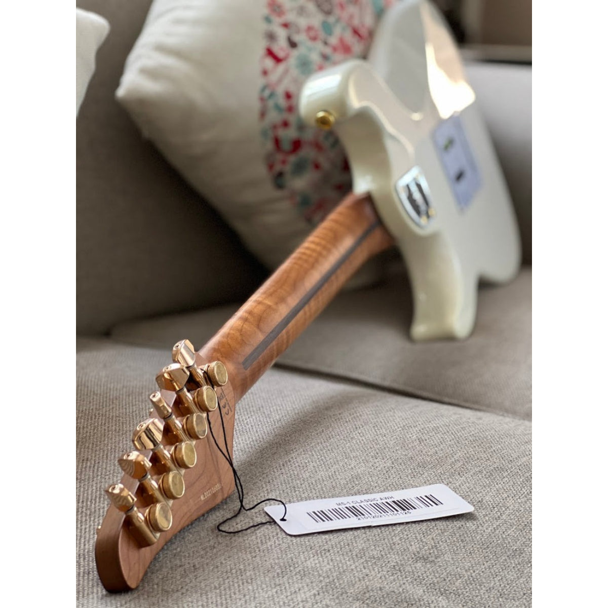 Đàn Guitar Điện Soloking MS1 Classic, Gold HW, Roasted Flame Maple Neck, Olympic White Nafiri Special Run