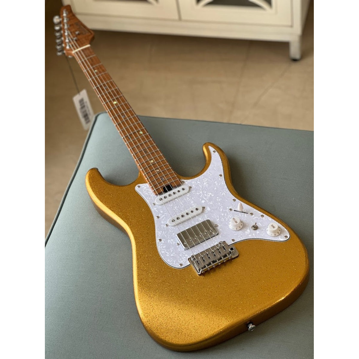 Đàn Guitar Điện Soloking MS1 Classic, Roasted Flame Maple Neck, Gold Sparkle Nafiri Special Run
