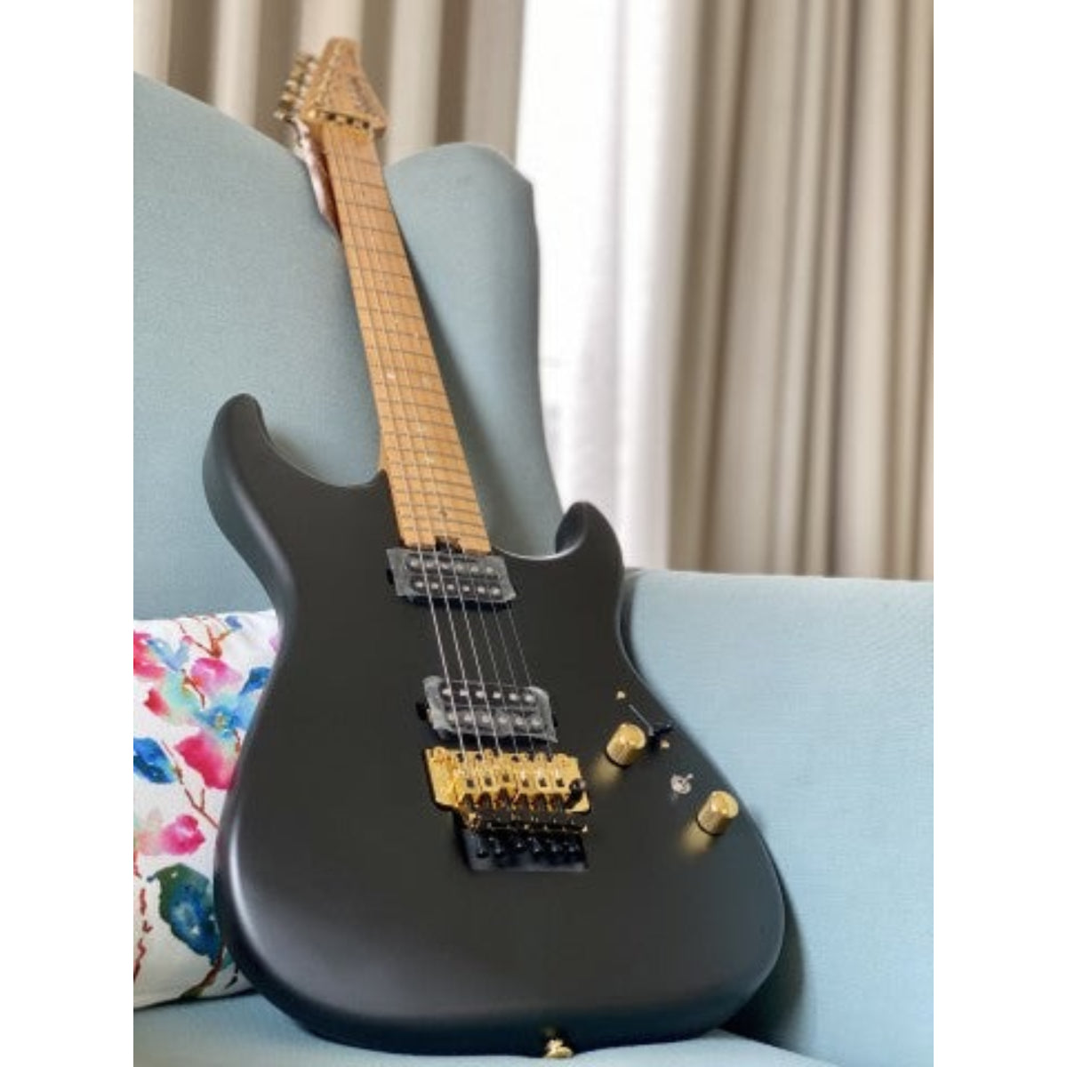 Đàn Guitar Điện Soloking MS1 Custom 22 HH FR, Floyd Rose, Gold Hardware, Satin Black Matte