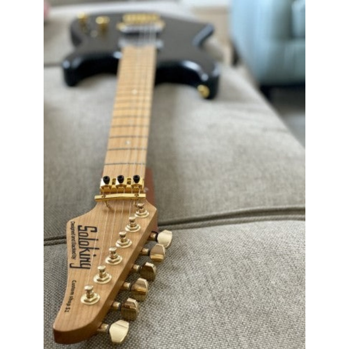 Đàn Guitar Điện Soloking MS1 Custom 22 HH FR, Floyd Rose, Gold Hardware, Satin Black Matte