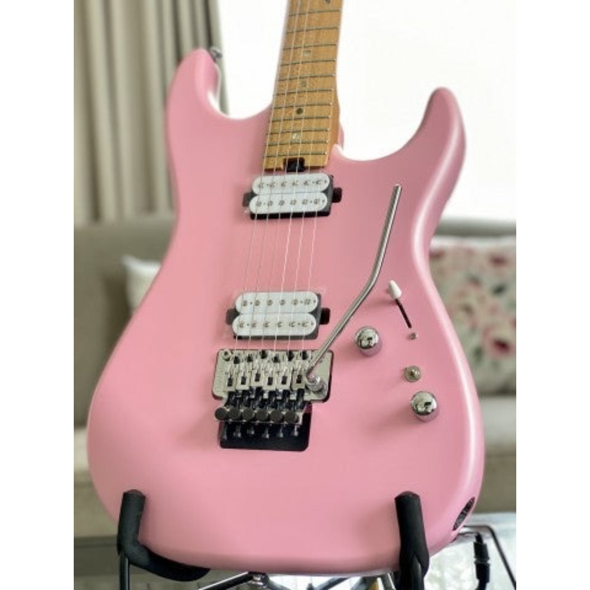 Đàn Guitar Điện Soloking MS1 Custom 22 HH FR, Floyd Rose, Satin Shell Pink Matte