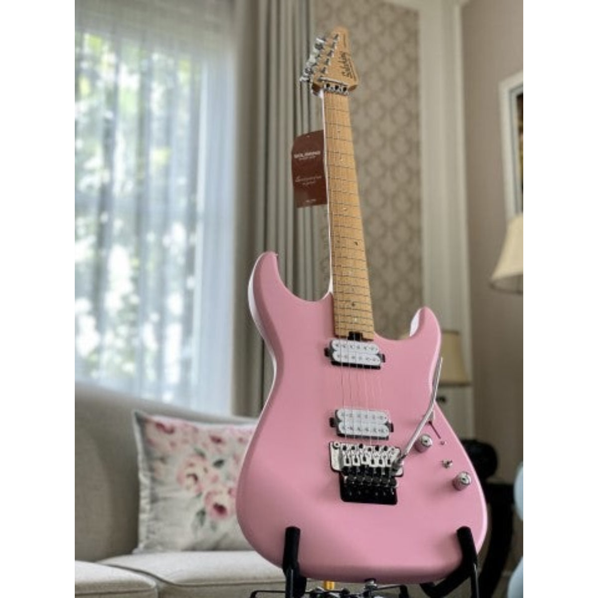 Đàn Guitar Điện Soloking MS1 Custom 22 HH FR, Floyd Rose, Satin Shell Pink Matte