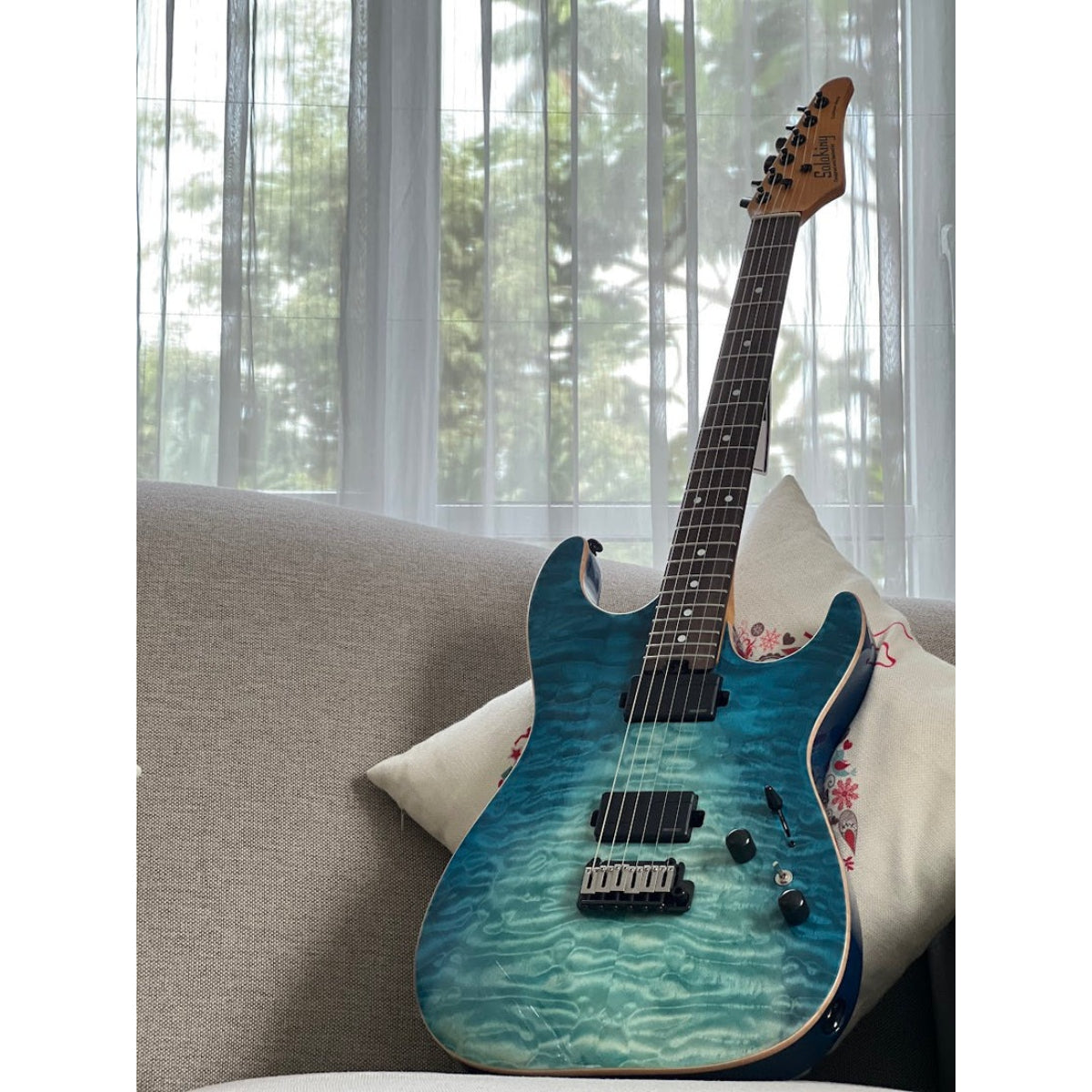 Đàn Guitar Điện Soloking MS1 Custom 22 HH Flat Top, Fishman Fluence Modern, Turquoise Wakesurf MOD