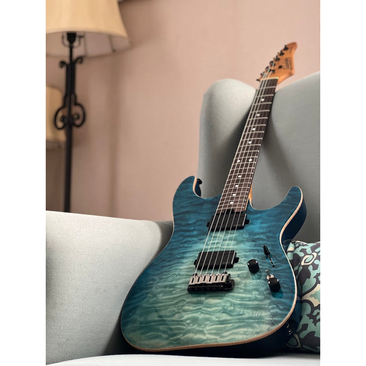 Đàn Guitar Điện Soloking MS1 Custom 22 HH Flat Top, Fishman Fluence Modern, Turquoise Wakesurf MOD