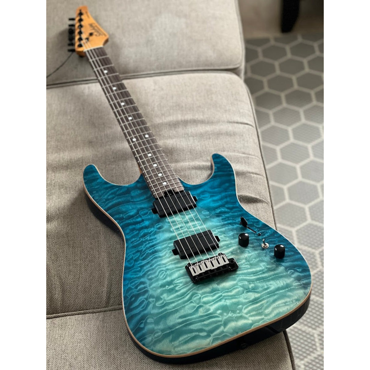 Đàn Guitar Điện Soloking MS1 Custom 22 HH Flat Top, Fishman Fluence Modern, Turquoise Wakesurf MOD