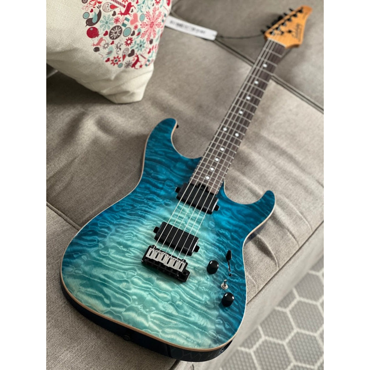 Đàn Guitar Điện Soloking MS1 Custom 22 HH Flat Top, Fishman Fluence Modern, Turquoise Wakesurf MOD