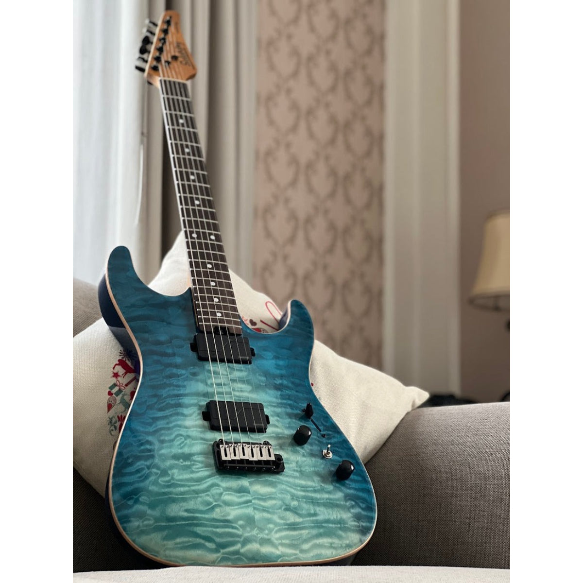 Đàn Guitar Điện Soloking MS1 Custom 22 HH Flat Top, Fishman Fluence Modern, Turquoise Wakesurf MOD