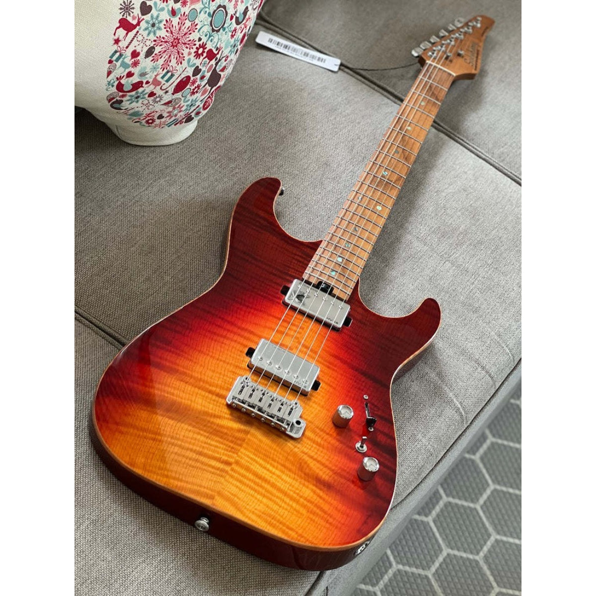 Đàn Guitar Điện Soloking MS1 Custom 22 HH Flat Top, One Piece Roasted Flame Maple Neck, Fire Wakesurf