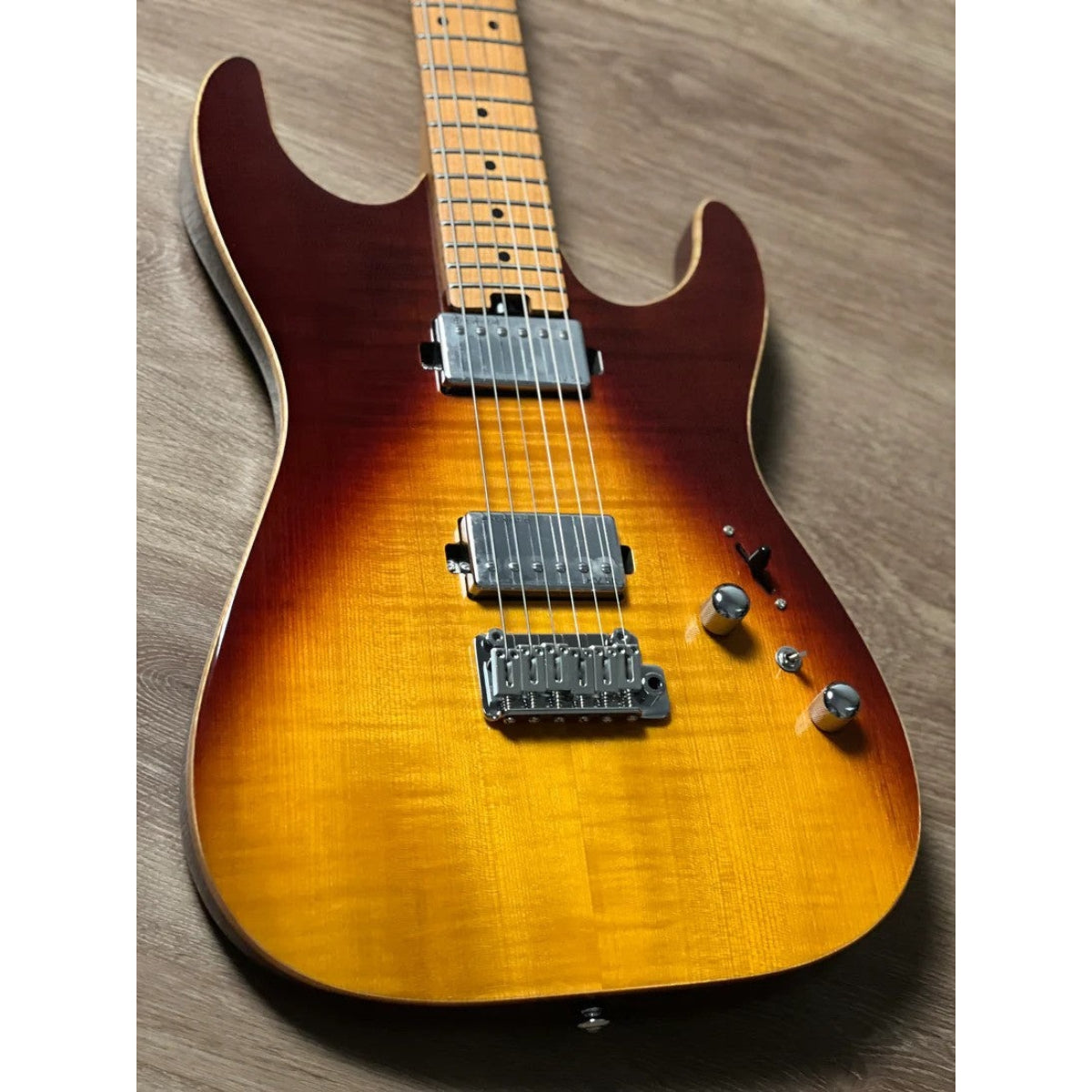 Đàn Guitar Điện Soloking MS1 Custom 22 HH Flat Top, Roasted Maple FB, Fire Wakesurf
