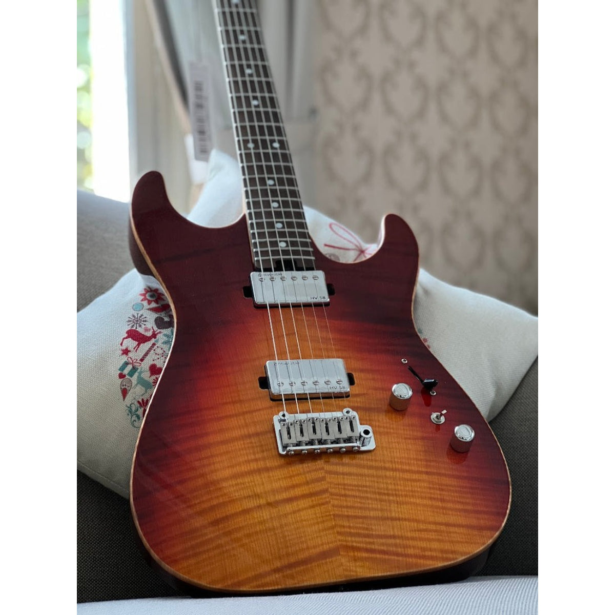Đàn Guitar Điện Soloking MS1 Custom 22 HH Flat Top, Rosewood FB, Fire Wakesurf