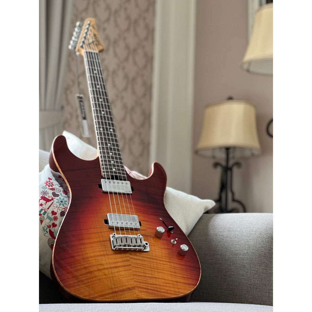 Đàn Guitar Điện Soloking MS1 Custom 22 HH Flat Top, Rosewood FB, Fire Wakesurf