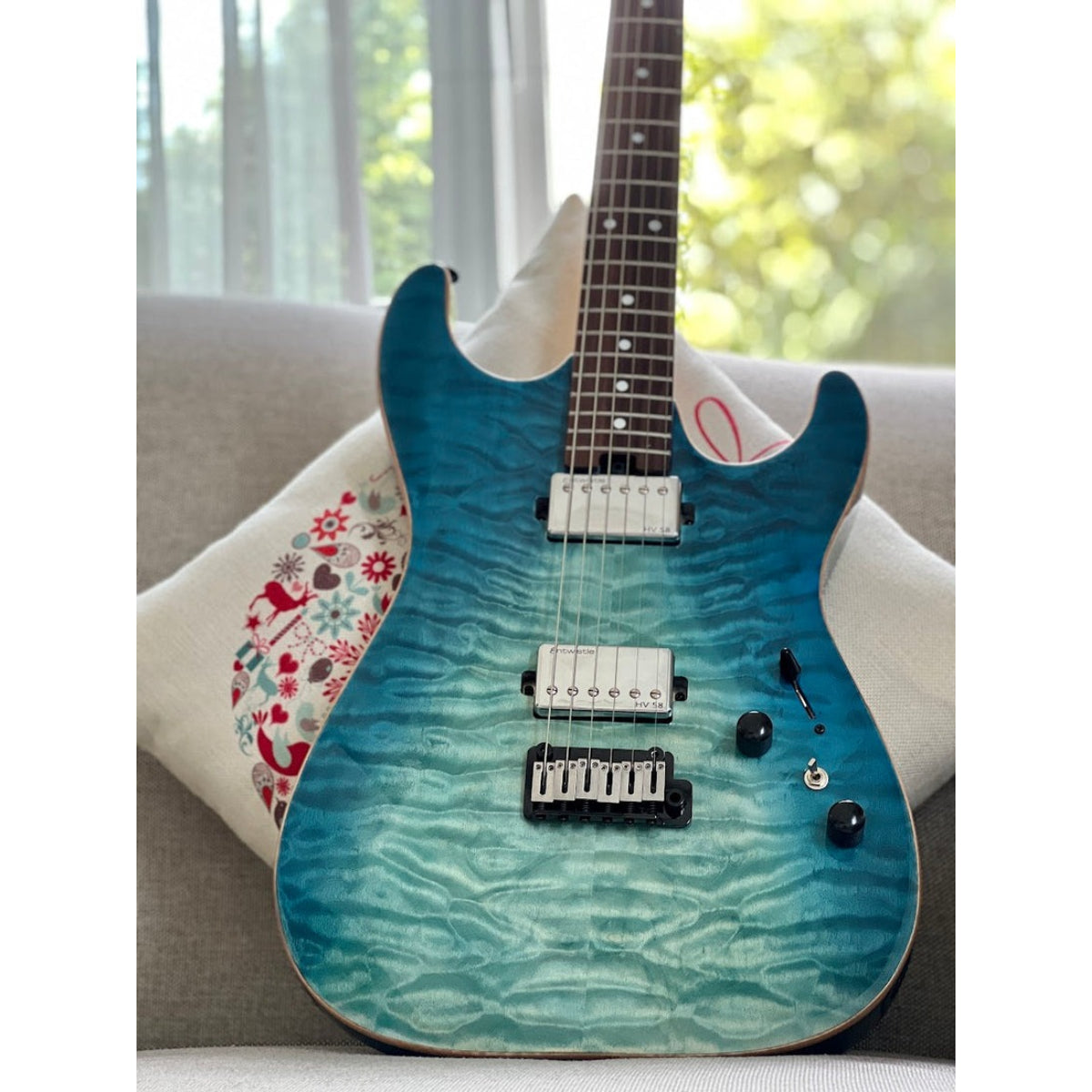Đàn Guitar Điện Soloking MS1 Custom 22 HH Flat Top, Rosewood FB, Turquoise Wakesurf