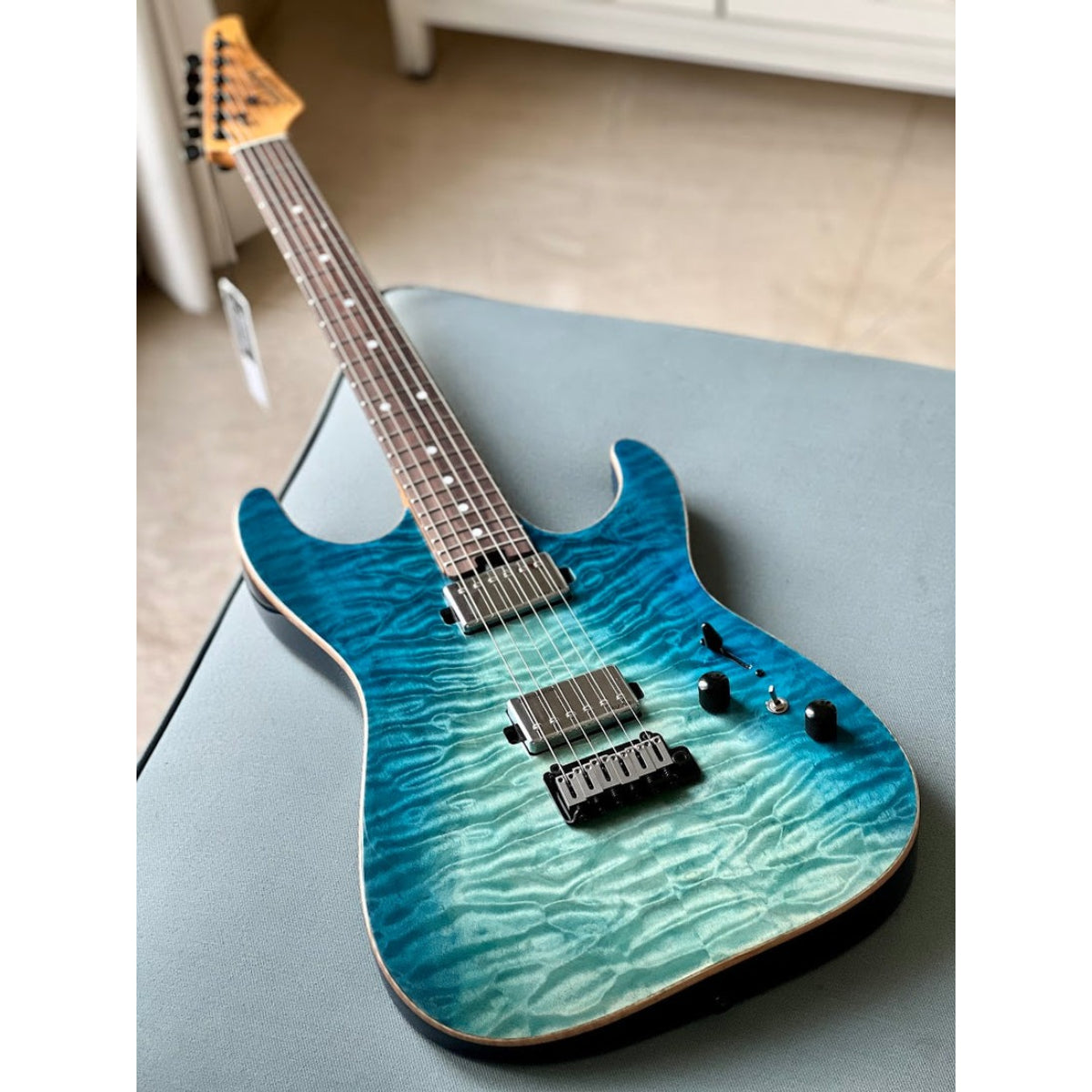 Đàn Guitar Điện Soloking MS1 Custom 22 HH Flat Top, Rosewood FB, Turquoise Wakesurf