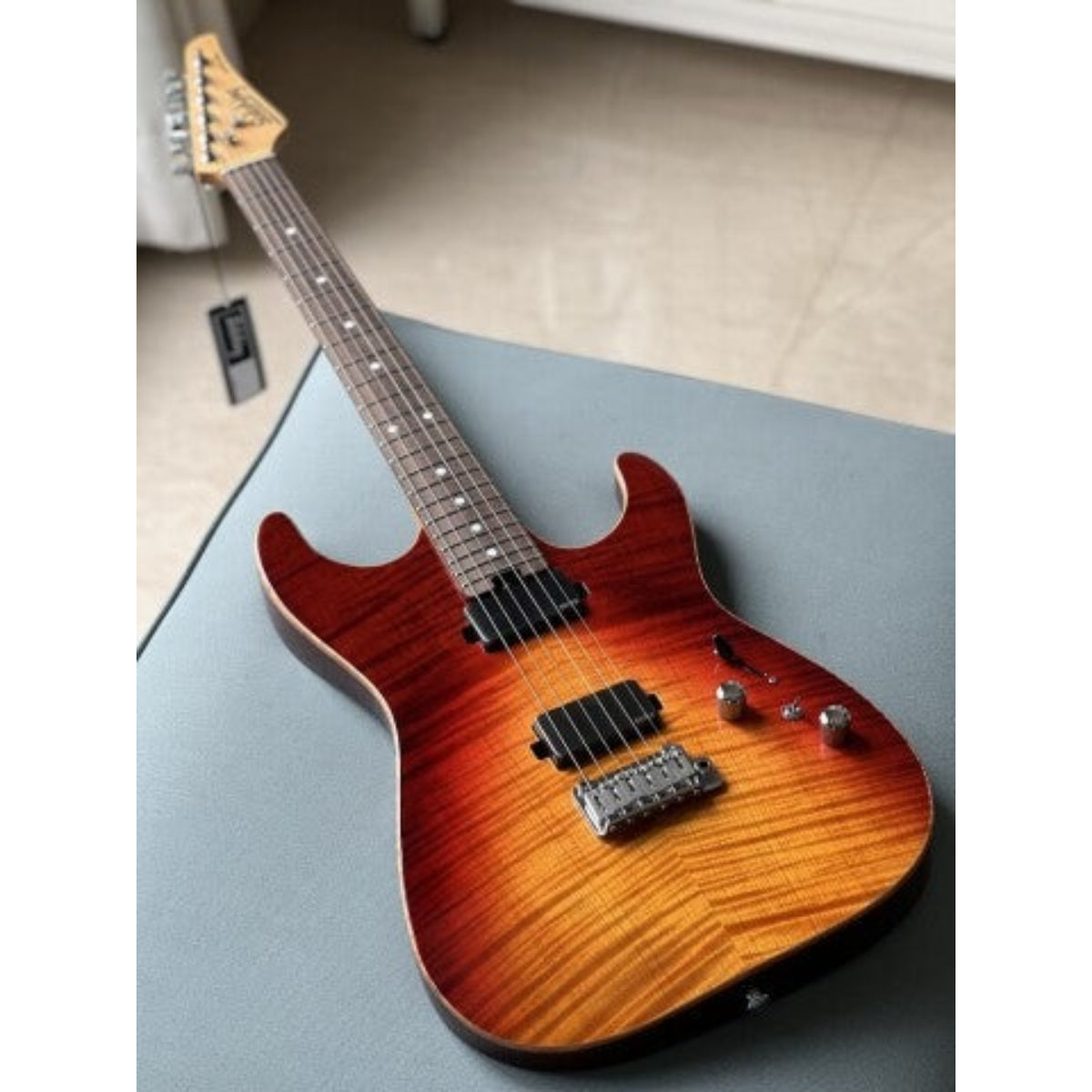 Đàn Guitar Điện Soloking MS1 Custom 22 HH MOD Flat Top, Rosewood FB, EMG 8185, Fire Wakesurf