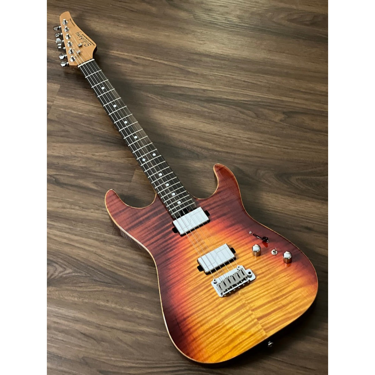 Đàn Guitar Điện Soloking MS1 Custom 22 HH MOD Flat Top, Rosewood FB, Fishman Fluence, Fire Wakesurf