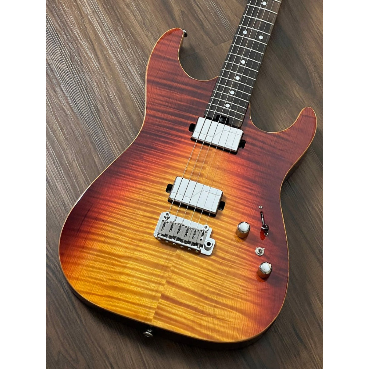 Đàn Guitar Điện Soloking MS1 Custom 22 HH MOD Flat Top, Rosewood FB, Fishman Fluence, Fire Wakesurf