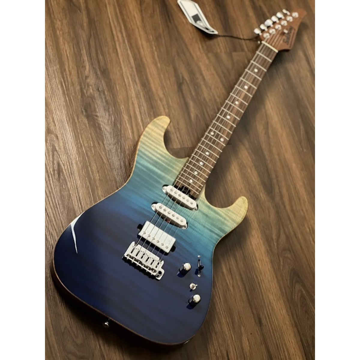 Đàn Guitar Điện Soloking MS1 Custom 22 HSS Flat Top Elite, Rosewood FB, Bora Blue Surf