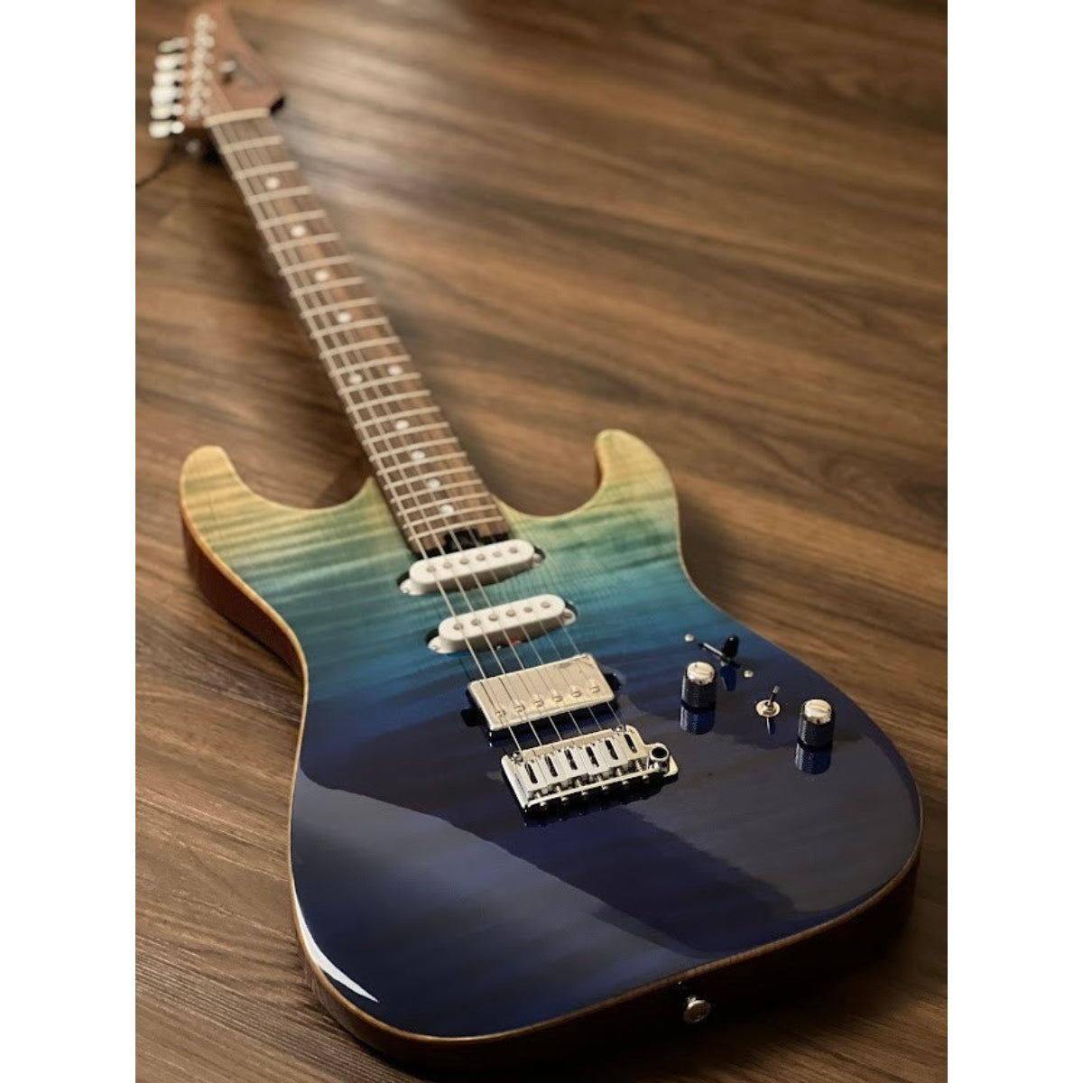 Đàn Guitar Điện Soloking MS1 Custom 22 HSS Flat Top Elite, Rosewood FB, Bora Blue Surf