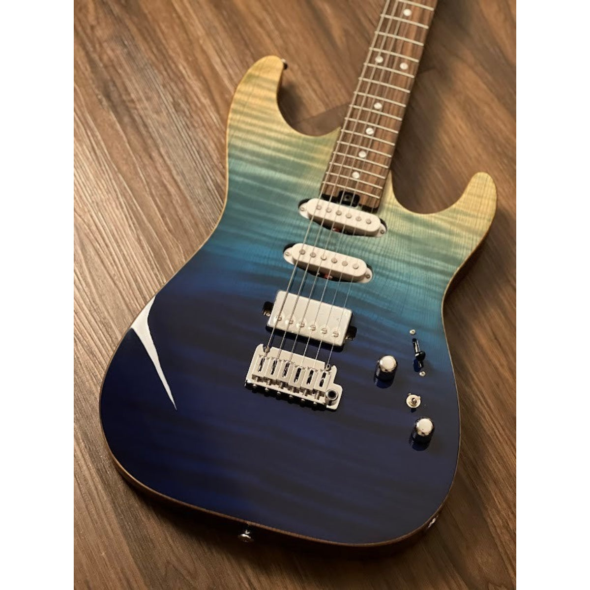Đàn Guitar Điện Soloking MS1 Custom 22 HSS Flat Top Elite, Rosewood FB, Bora Blue Surf