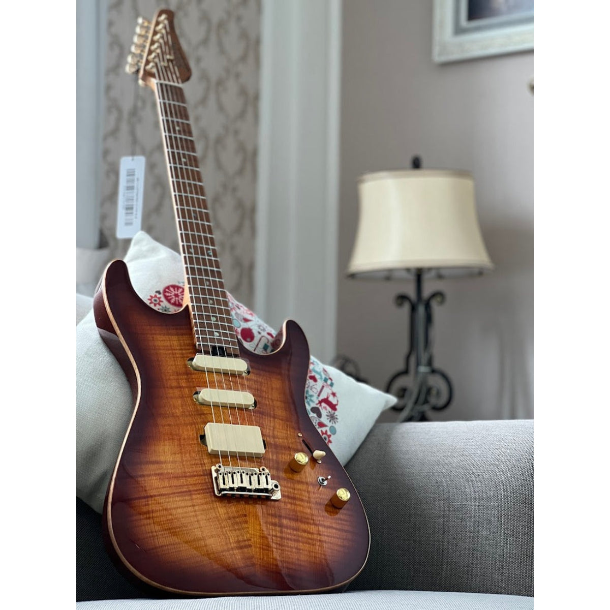 Đàn Guitar Điện Soloking MS1 Custom 22 HSS Flat Top, One Piece Roasted Flame Neck, Bengal Burst