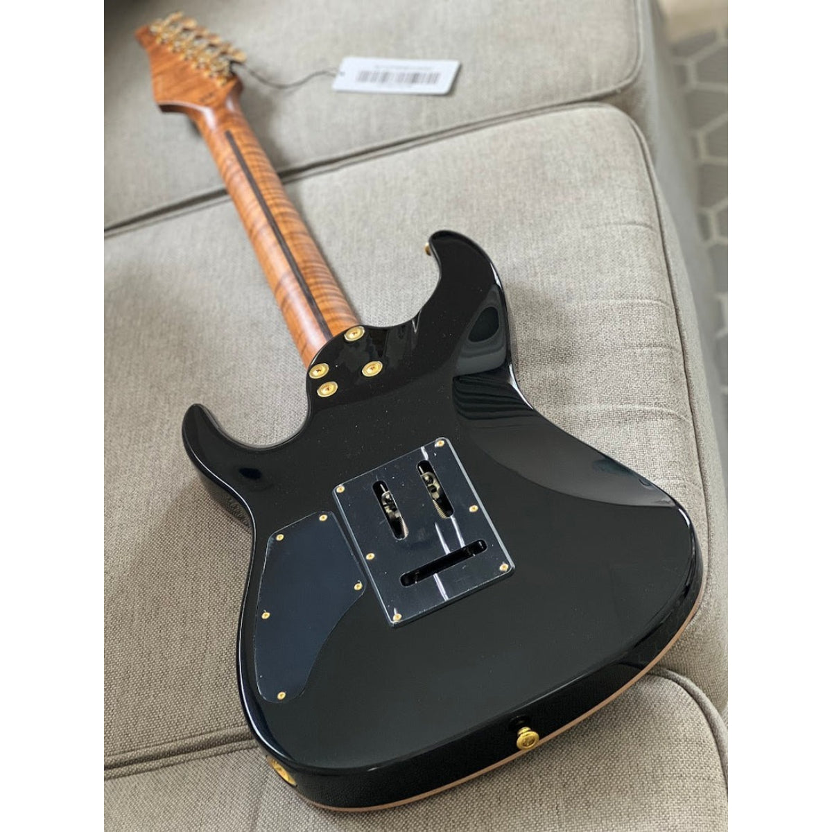 Đàn Guitar Điện Soloking MS1 Custom 22 HSS Flat Top, Roasted Flame Maple Neck, Black Beauty