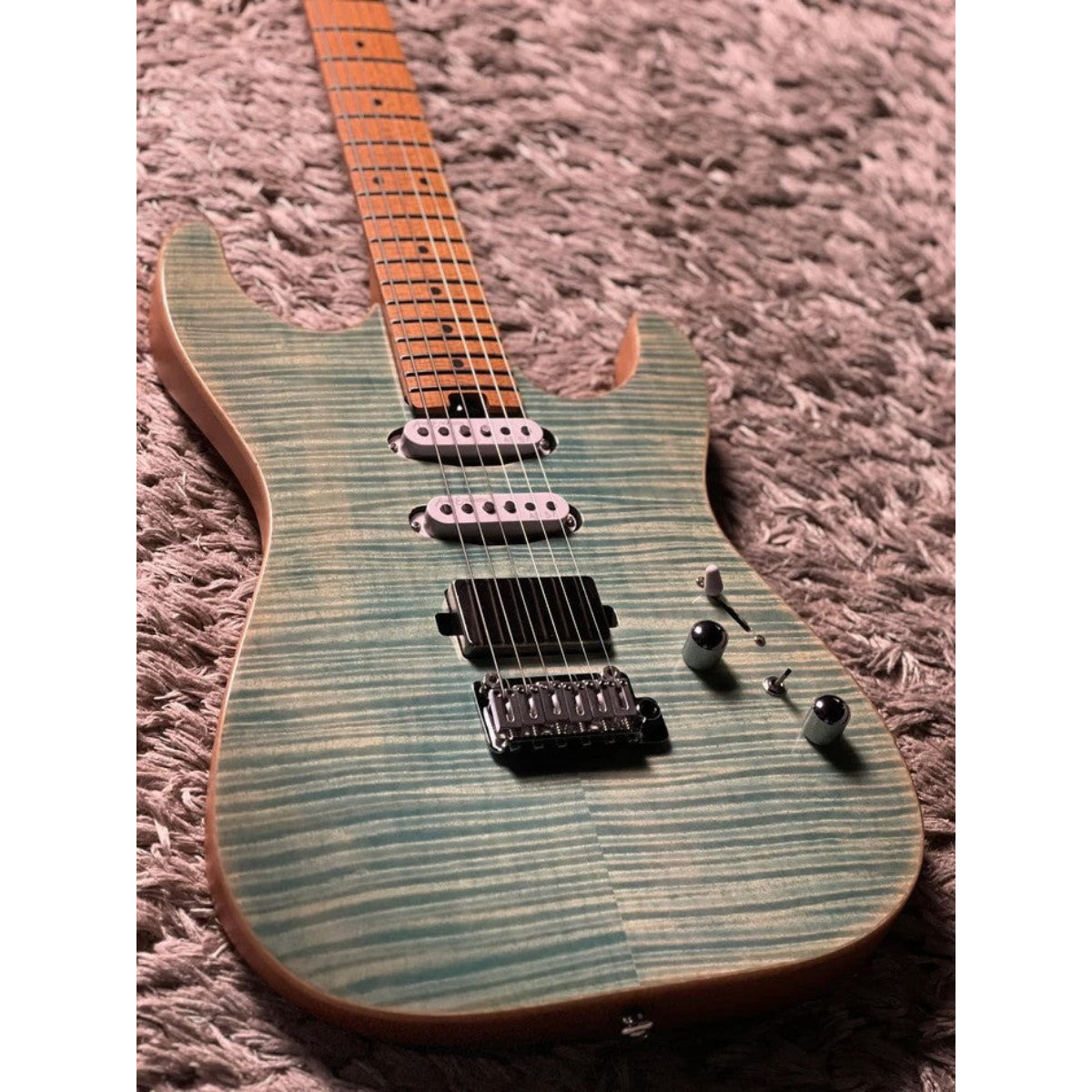 Đàn Guitar Điện Soloking MS1 Custom 22 HSS Flat Top, Roasted Maple FB, Faded Aqua Blue Nafiri Special Run