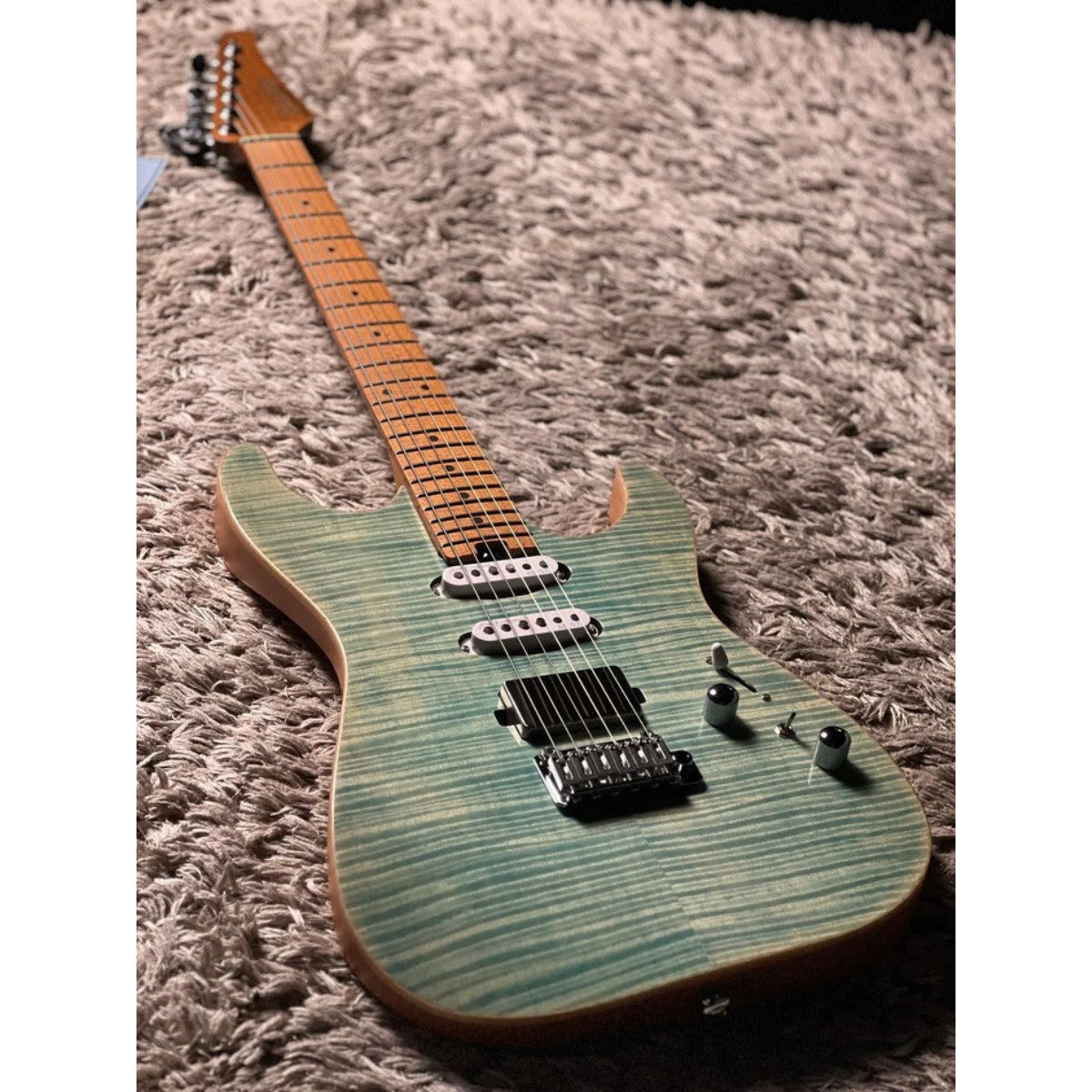 Đàn Guitar Điện Soloking MS1 Custom 22 HSS Flat Top, Roasted Maple FB, Faded Aqua Blue Nafiri Special Run