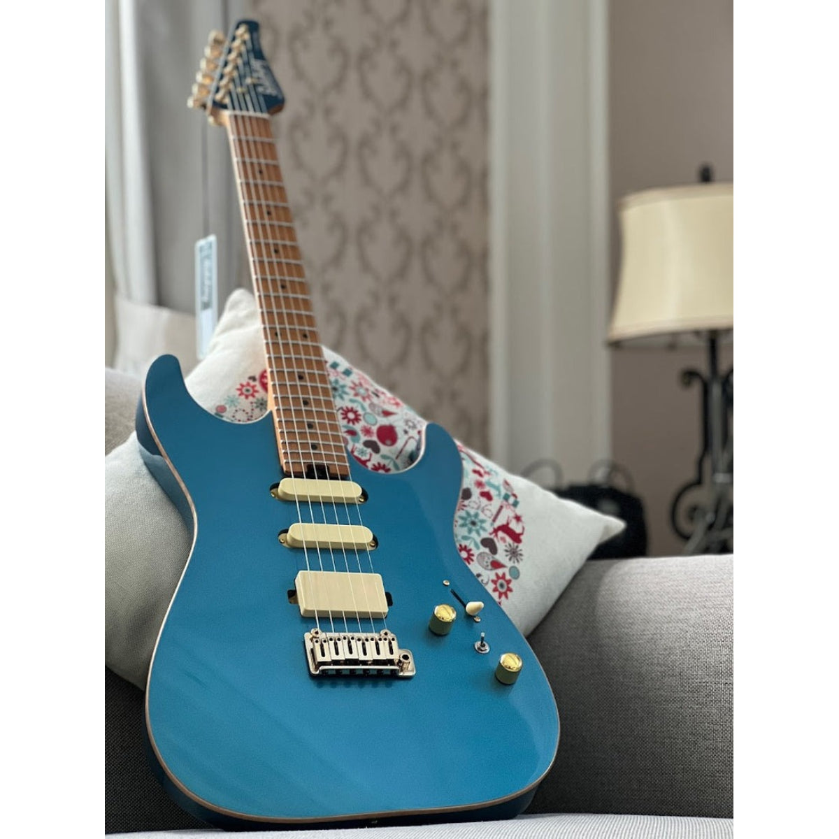 Đàn Guitar Điện Soloking MS1 Custom 22 HSS Flat Top, Roasted Maple FB, Pelham Blue Nafiri Special Run