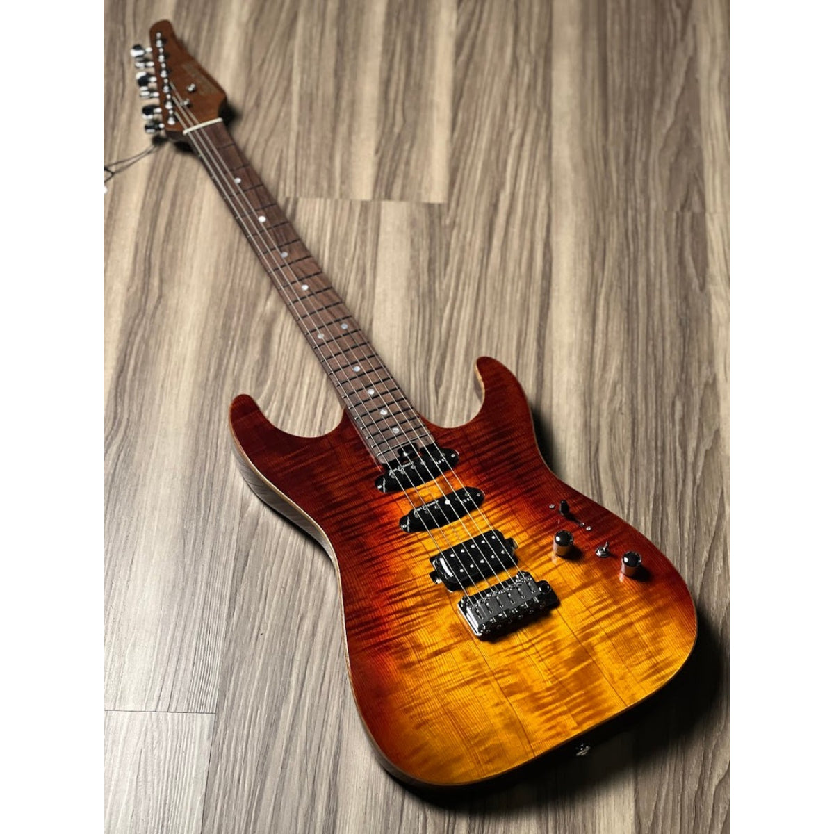 Đàn Guitar Điện Soloking MS1 Custom 22 HSS Flat Top, Rosewood FB Jescar, Fire Wakesurf