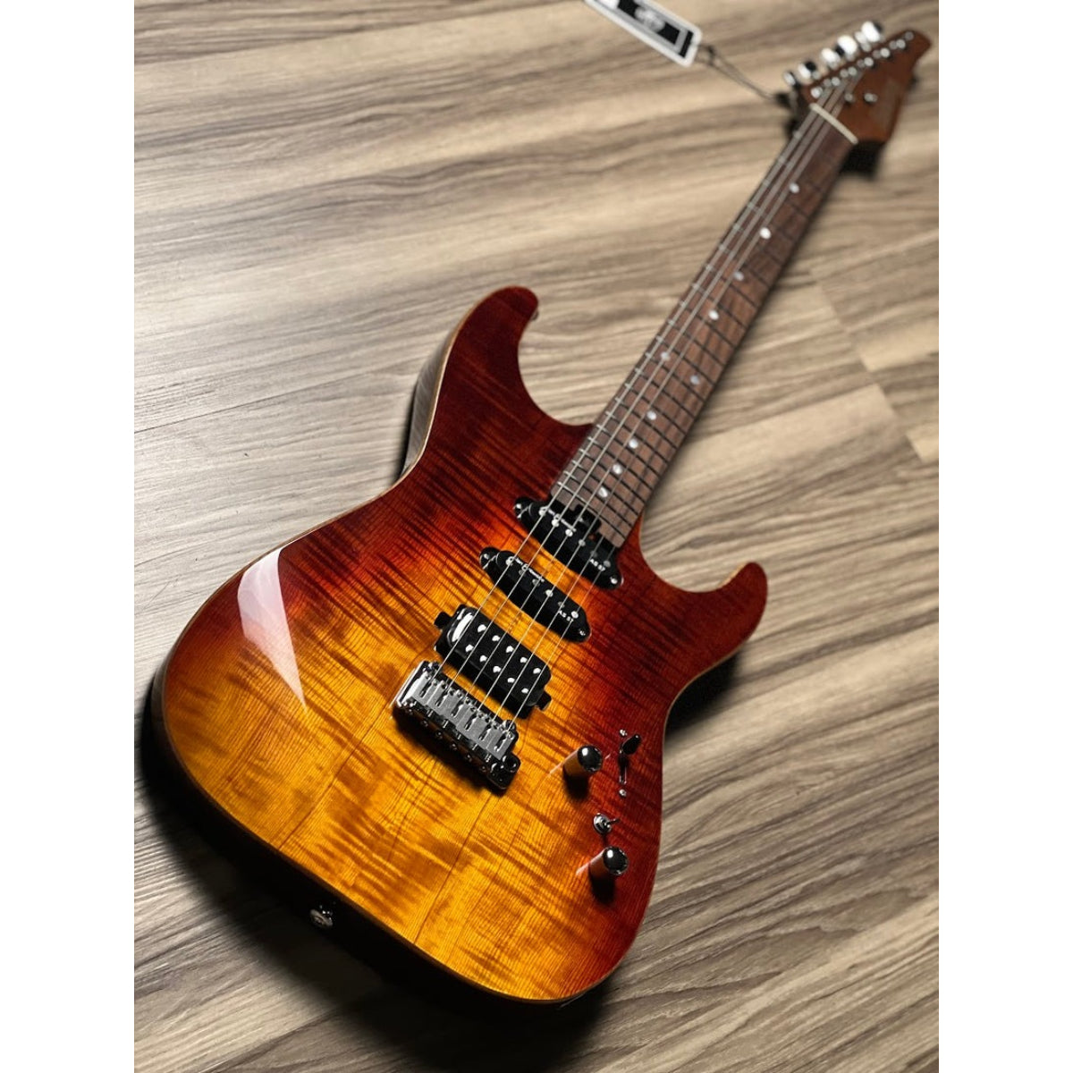 Đàn Guitar Điện Soloking MS1 Custom 22 HSS Flat Top, Rosewood FB Jescar, Fire Wakesurf